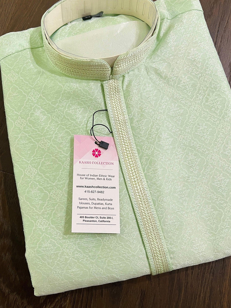 Pastel Pista Green Kurta Pajama for Men | Kaash Collection