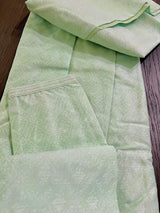 Pastel Pista Green men's kurta pajama in silk (non-pure) with self-weave designer material — Kaash Collection