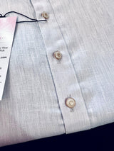 Powder Bluish White men's kurta pajama in pure linen cotton with premium linen cotton with fancy buttons — Kaash Collection