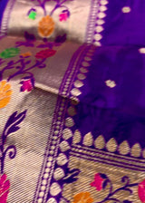 Eggplant Purple Handloom Banarasi Kanjivaram Soft Silk Saree |  Double Tone Saree  | SILK MARK CERTIFIED | Kaash Collection