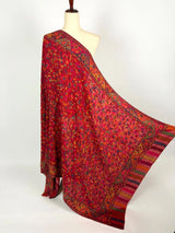 Multi-Color pure pashmina Kashmiri shawl with kani weave, floral motifs — Kaash Collection