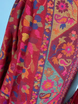 Multi-Color pure pashmina Kashmiri shawl with kani weave, floral motifs — Kaash Collection