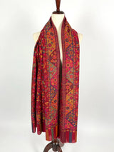 Multi-Color pure pashmina Kashmiri shawl with kani weave, floral motifs — Kaash Collection