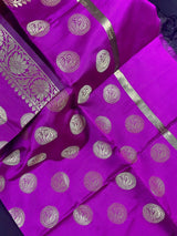 Purple Banarasi Chakra Designer dupatta in banarasi silk (non-pure) with chakra designer with zari — Kaash Collection