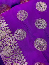 Purple Banarasi Chakra Designer dupatta in banarasi silk (non-pure) with chakra designer with zari — Kaash Collection