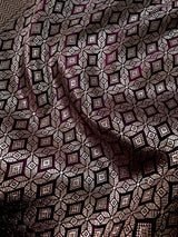 Purple Color Mashru Silk Handloom Saree with Muted Gold Zari - Kaash
