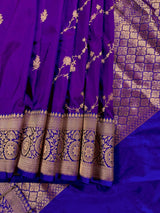 Purple Color Pure Katan Silk Saree with Gold Zari Weave - Kaash
