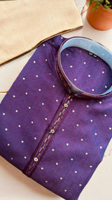 Purple Eggplant Color Men Kurta Pajama - Kaash