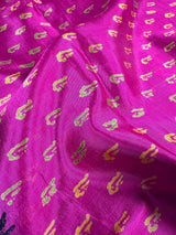 Purple-Pinkish Art Silk with Mehandi Green Border saree in soft art silk with digital prints with mehandi & gold border — Kaash Collection