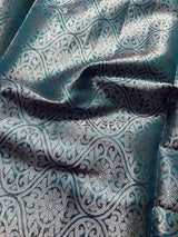 Purplish Pink with Blue & Green Pallu Banarasi saree in banarasi soft silk with wide border with blue-green pallu — Kaash Collection