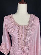 Readymade 3pcs Suit in Pastel Lilac Color For Women with Handwork Work - Kaash