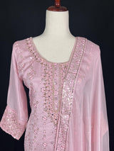 Readymade 3pcs Suit in Pastel Lilac Color For Women with Handwork Work - Kaash