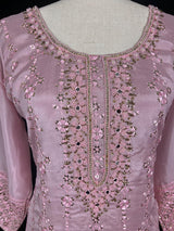 Readymade 3pcs Suit in Pastel Lilac Color For Women with Handwork Work - Kaash