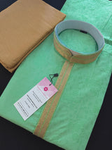 Readymade Green Color Men Kurta Pajama for Men with Intricate Self Design - Kaash