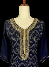 Navy Blue readymade salwar kameez for women — pure georgette kameez, pant bottom, soft georgette silk dupatta — Kaash Collection