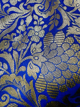 Red Banarasi Silk Saree | Bottle Green Blue Border, Meenkari Work, Soft Drape - Kaash