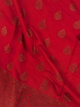 Red Color Dupion Soft Silk Saree with Antique Zari Weave - Kaash