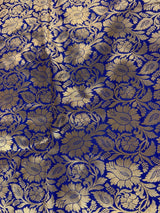 Red & Blue Banarasi saree in banarasi soft silk with small & big buttis with purple border — Kaash Collection