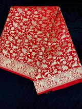 Red Color Shikargah Dupatta Semi Banarasi Silk Dupatta - Kaash