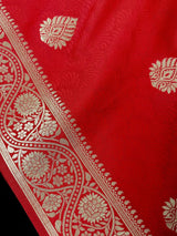 Red Color Soft Silk Saree with Gold Zari Weave - Kaash