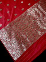 Red Color Soft Silk Saree with Gold Zari Weave - Kaash