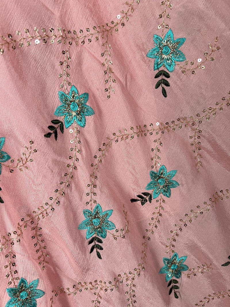 Rose Pink Color Salwar Kameez with Dupatta - Embroidery, Mirror and Stone Work - Handwork 3pcs Suit for Women - Designer Dupatta Suit - Kaash