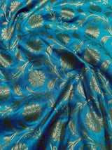 Rose Pink with Sky Blue (Half-and-Half) Banarasi saree in banarasi silk with half and half with sky blue satin patta border — Kaash Collection
