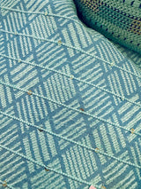 Sea Green with Blue Base men's kurta pajama in silk (non-pure) with all-over tiny sequin work — Kaash Collection