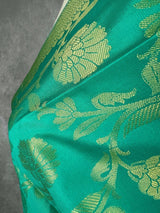Sea Green Banarasi Floral Jaal dupatta in banarasi silk (non-pure) with floral jaal with muted gold zari — Kaash Collection