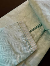Sea Green men's kurta pajama in raw silk with designer self-design — Kaash Collection