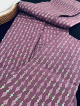 Sea Lavender men's kurta pajama in premium silk with all-over sequin & embroidery on premium silk — Kaash Collection