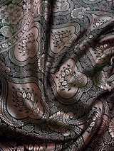 Semi Pure Dark Green Soft Mashru Silk handloom Saree with Muted Gold Banarasi Border and Pallu - Banarasi Mashru Silk Saree - Kaash