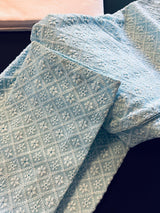 Sky Blue men's kurta pajama in georgette with lucknowi chikankari embroidery — Kaash Collection