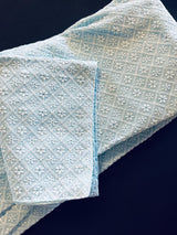 Sky Blue men's kurta pajama in georgette with lucknowi chikankari embroidery — Kaash Collection