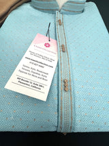 Sky Blue men's kurta pajama in soft silk with small zari weaving with embroidery — Kaash Collection