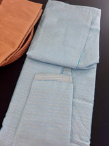 Sky Blue men's kurta pajama in soft silk with small zari weaving with embroidery — Kaash Collection