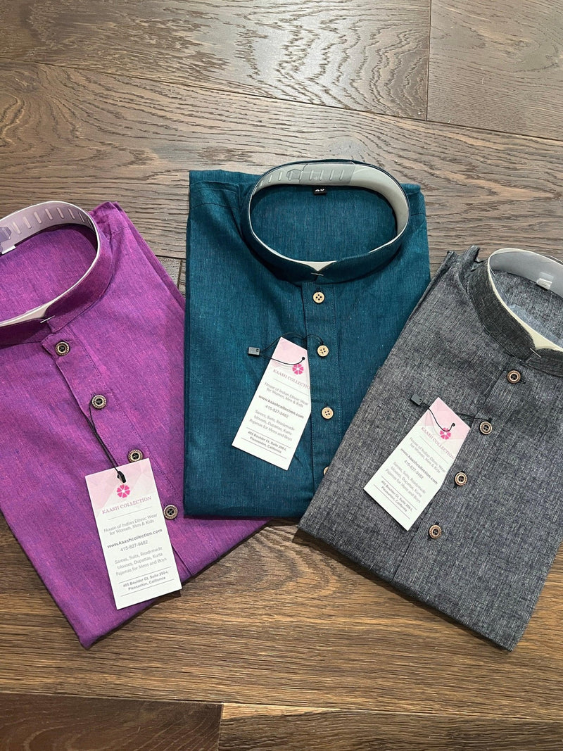 Slate Grey Color Kurta – Teal Color Kurta - Kaash