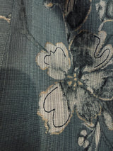 Slate Grey men's kurta pajama in cotton silk with floral digital prints — Kaash Collection