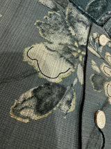 Slate Grey men's kurta pajama in cotton silk with floral digital prints — Kaash Collection