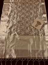 Deep Champagne Banarasi Tissue saree in banarasi tissue silk with intricate floral embroidery on tissue silk — Kaash Collection