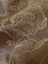Deep Champagne Banarasi Tissue saree in banarasi tissue silk with intricate floral embroidery on tissue silk — Kaash Collection