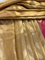 Gold & Hot Pink Paithani Banarasi Soft saree in banarasi soft silk with paithani borders with tanchoi & meenakari — Kaash Collection