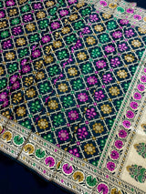 Statement Grand Black Color Patola Pattern Saree with Meenakari and Muted Gold Zari Weave - Kaash