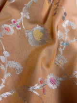 Gold Banarasi saree in banarasi semi katan silk with meenakari with muted gold zari weave — Kaash Collection