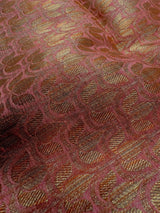 Statement Handmade Pure Banaras Cotton Silk Kalamkari Saree in Peach Color with Wide Borders - Kaash