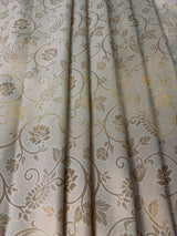 Statement Ivory Color Saree with Muted Gold Zari Weave - Kaash