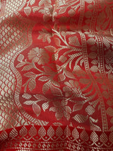 Mehandi Green Banarasi Semi Katan saree in banarasi semi katan silk with meenakari borders with orange & pink pallu — Kaash Collection