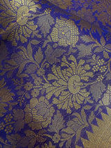 Statement Purple Banarasi Brocade Silk Saree - Floral Jaal Weave in Muted Gold Zari - Kaash