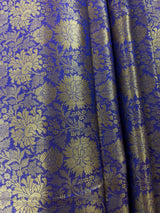 Statement Purple Banarasi Brocade Silk Saree - Floral Jaal Weave in Muted Gold Zari - Kaash