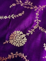 Statement Purple Color Pure Banarasi Satin Silk Saree with Handwoven Gold Zari Weaved Saree - Kaash